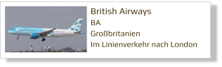 British Airways BA Großbritanien Im Linienverkehr nach London