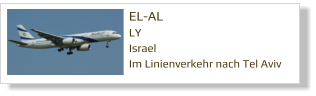EL-AL	 LY Israel Im Linienverkehr nach Tel Aviv