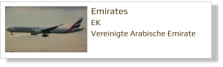 Emirates	 EK Vereinigte Arabische Emirate
