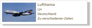 Lufthansa LH Deutschland Zu verschiedenen Zielen