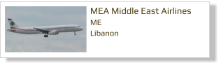 MEA Middle East Airlines ME Libanon