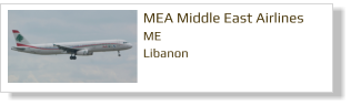 MEA Middle East Airlines ME Libanon